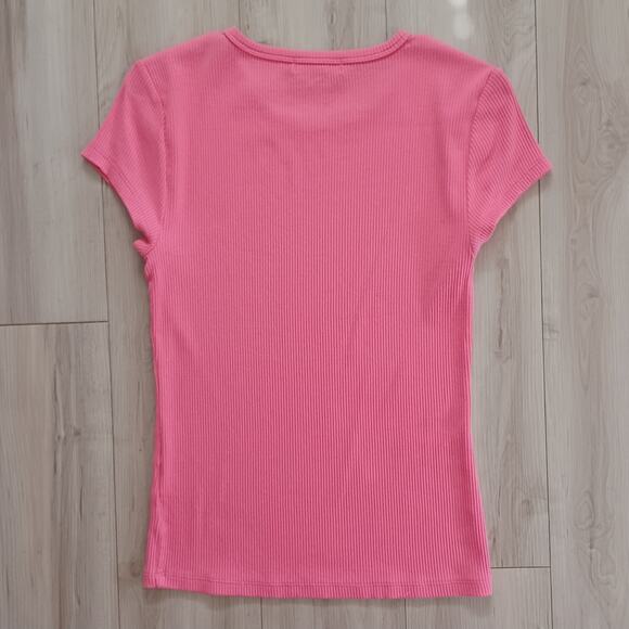 J. Crew Slim Fit Scoop Neck Ribbed Tops Bundle Pink Navy M NWOT - Picture 5 of 11